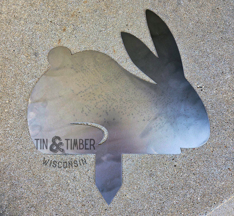 Metal Bunny Garden Art