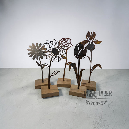 Metal Flower Group - 5 Spring Flowers