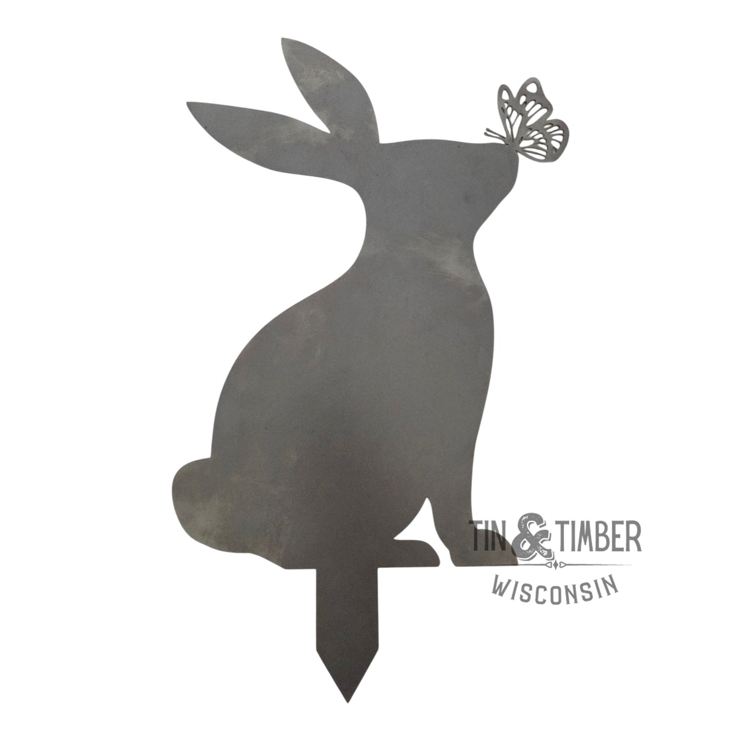 Bunny & Butterfly Yard Art Garden Stake