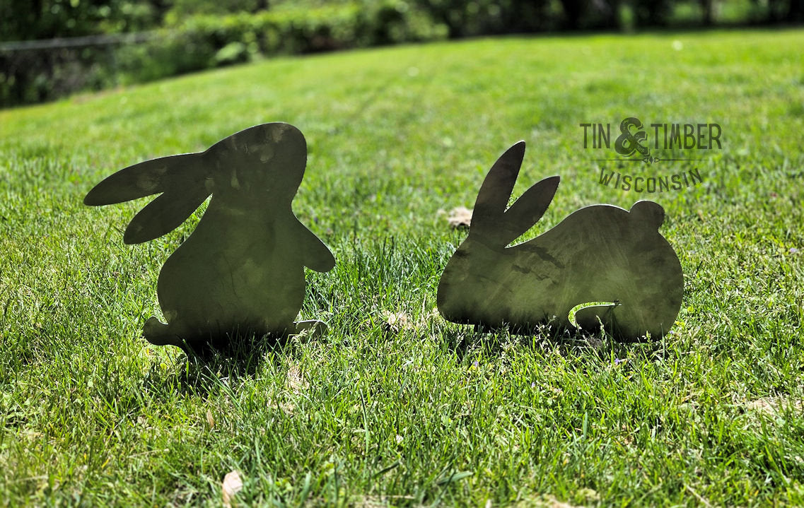 Metal Bunny Garden Art