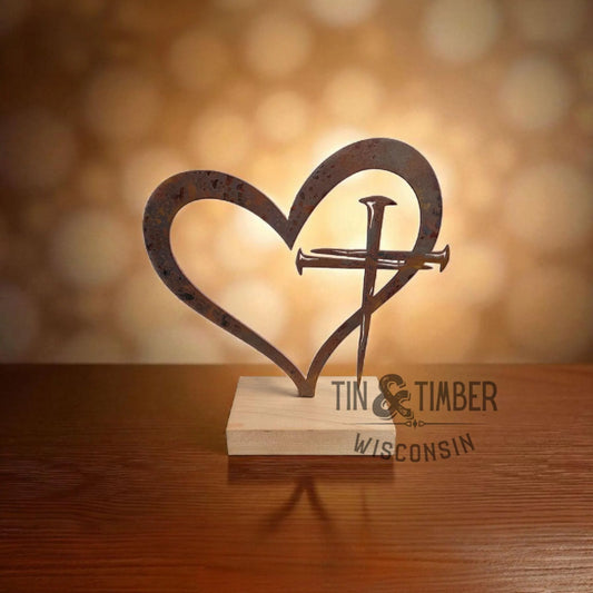 Heart Nail Cross on Base