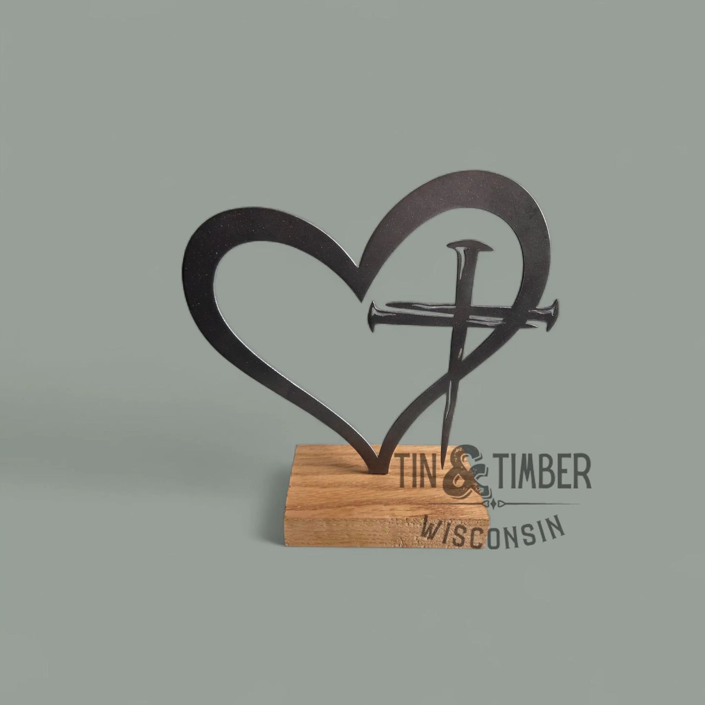 Heart Nail Cross on Base